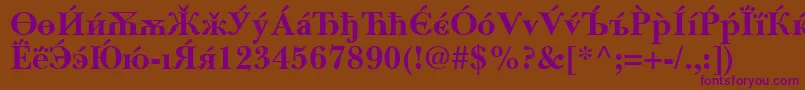 BaskervilleCyrillicBold Font – Purple Fonts on Brown Background