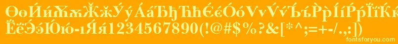 BaskervilleCyrillicBold Font – Yellow Fonts on Orange Background