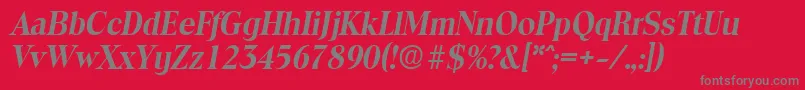 ToledoDemiboldita Font – Gray Fonts on Red Background