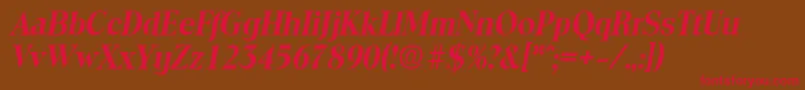 ToledoDemiboldita Font – Red Fonts on Brown Background