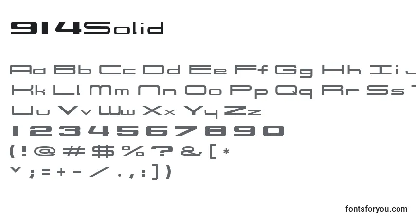 Schriftart 914Solid – Alphabet, Zahlen, spezielle Symbole