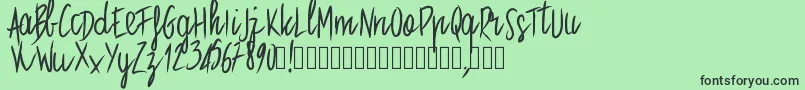 Pwstraight Font – Black Fonts on Green Background