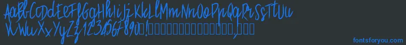 Pwstraight Font – Blue Fonts on Black Background