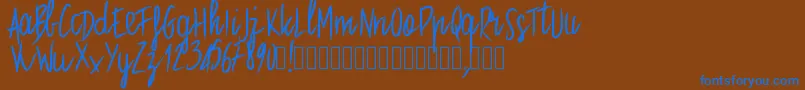 Pwstraight Font – Blue Fonts on Brown Background