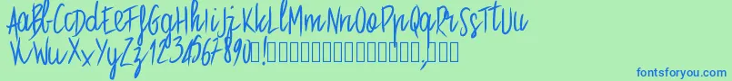 Pwstraight Font – Blue Fonts on Green Background