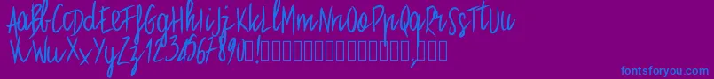 Pwstraight Font – Blue Fonts on Purple Background