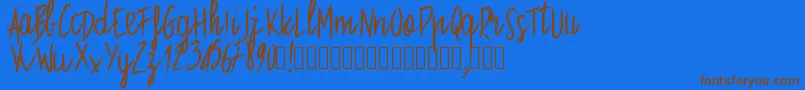 Pwstraight Font – Brown Fonts on Blue Background