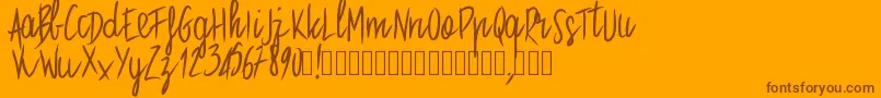 Pwstraight Font – Brown Fonts on Orange Background