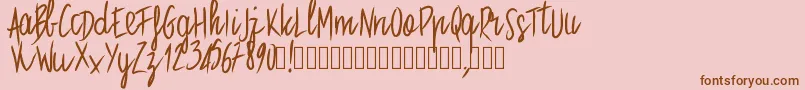 フォントPwstraight – ピンクの背景に茶色のフォント
