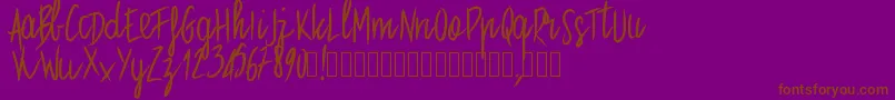 フォントPwstraight – 紫色の背景に茶色のフォント