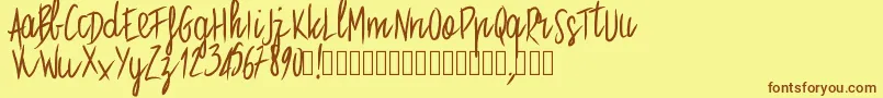 Pwstraight Font – Brown Fonts on Yellow Background