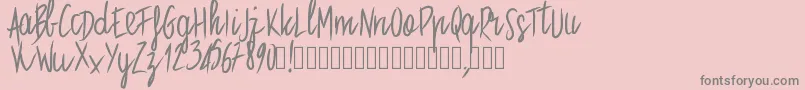 フォントPwstraight – ピンクの背景に灰色の文字