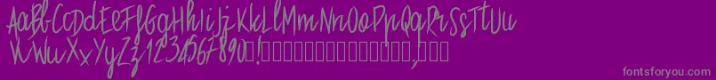 フォントPwstraight – 紫の背景に灰色の文字