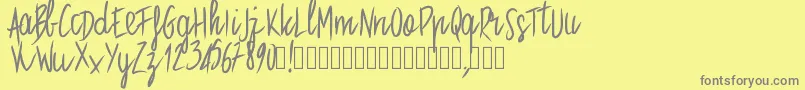 Pwstraight Font – Gray Fonts on Yellow Background