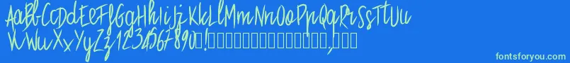 Pwstraight Font – Green Fonts on Blue Background
