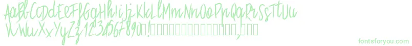 フォントPwstraight – 白い背景に緑のフォント