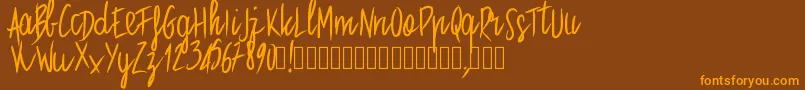 Pwstraight Font – Orange Fonts on Brown Background