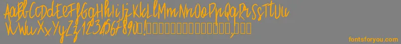 Pwstraight-Schriftart – Orangefarbene Schriften auf grauem Hintergrund