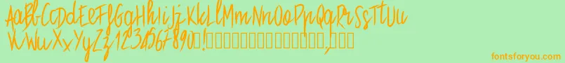 Pwstraight Font – Orange Fonts on Green Background