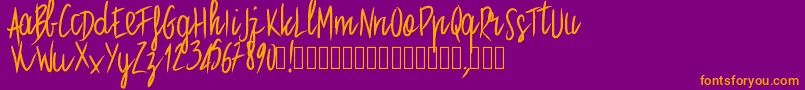 フォントPwstraight – 紫色の背景にオレンジのフォント
