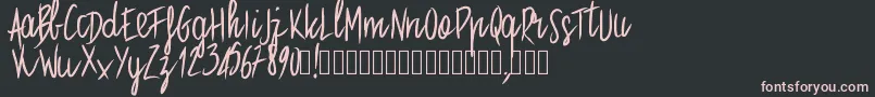 フォントPwstraight – 黒い背景にピンクのフォント