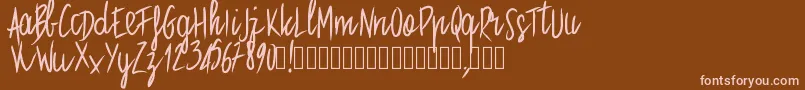 Pwstraight Font – Pink Fonts on Brown Background