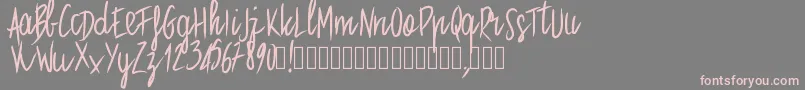フォントPwstraight – 灰色の背景にピンクのフォント