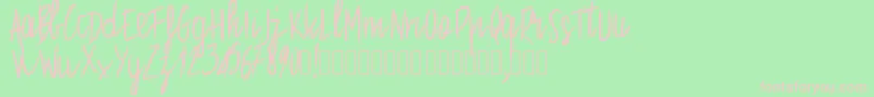 フォントPwstraight – 緑の背景にピンクのフォント
