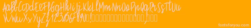 フォントPwstraight – オレンジの背景にピンクのフォント