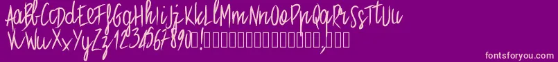フォントPwstraight – 紫の背景にピンクのフォント