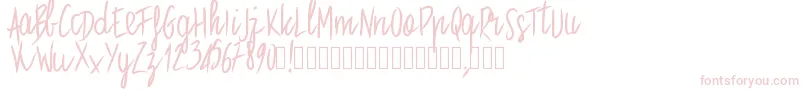 フォントPwstraight – 白い背景にピンクのフォント