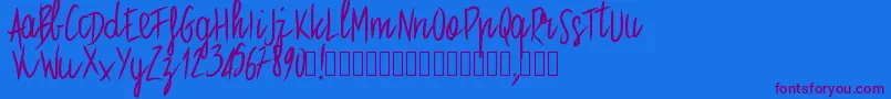 Pwstraight Font – Purple Fonts on Blue Background