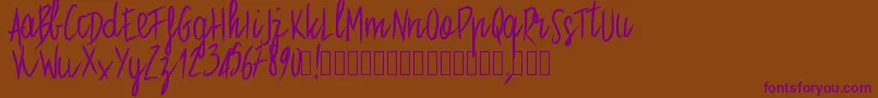 フォントPwstraight – 紫色のフォント、茶色の背景