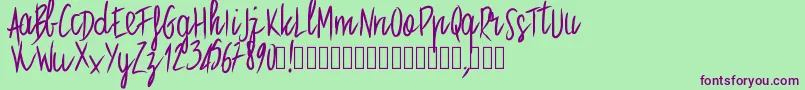 Шрифт Pwstraight – фиолетовые шрифты на зелёном фоне