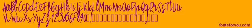 Шрифт Pwstraight – фиолетовые шрифты на оранжевом фоне