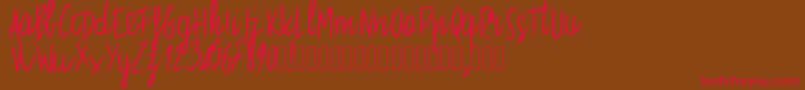 Pwstraight-fontti – punaiset fontit ruskealla taustalla