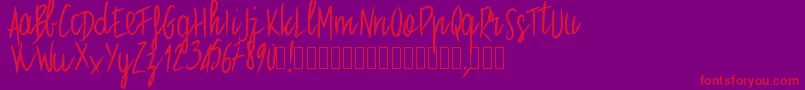 Pwstraight-Schriftart – Rote Schriften auf violettem Hintergrund