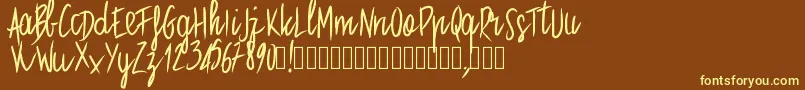 Pwstraight Font – Yellow Fonts on Brown Background