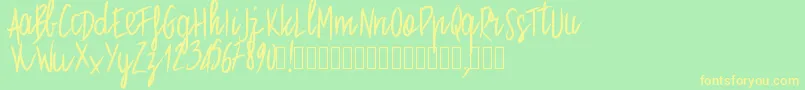 Pwstraight Font – Yellow Fonts on Green Background