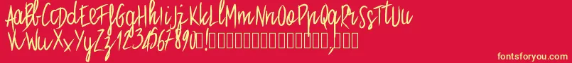 Pwstraight Font – Yellow Fonts on Red Background