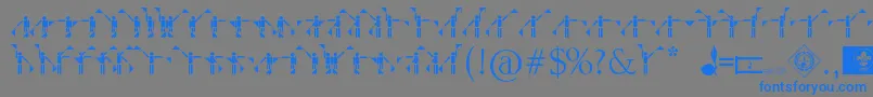 フォントSemaphorePramuka – 灰色の背景に青い文字