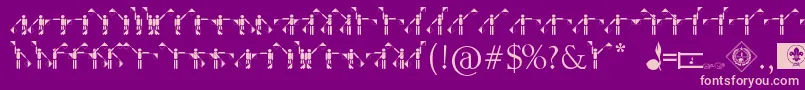 SemaphorePramuka Font – Pink Fonts on Purple Background