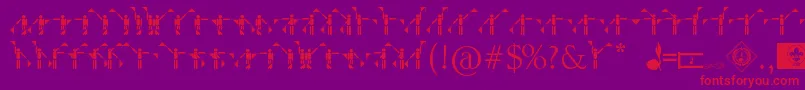 SemaphorePramuka Font – Red Fonts on Purple Background