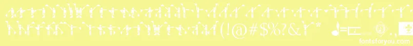 フォントSemaphorePramuka – 黄色い背景に白い文字