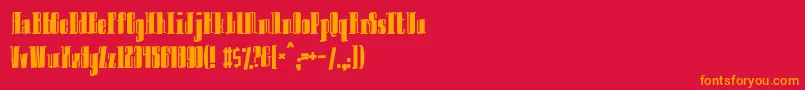 Innocent-Schriftart – Orangefarbene Schriften auf rotem Hintergrund
