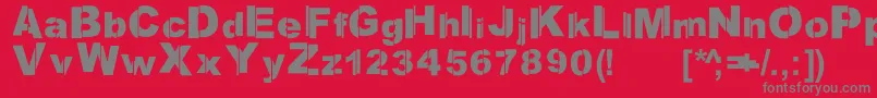 ArialRts Font – Gray Fonts on Red Background