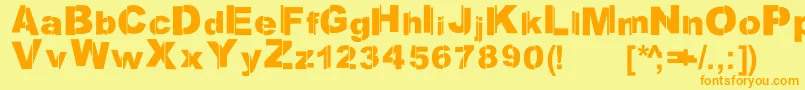 ArialRts Font – Orange Fonts on Yellow Background