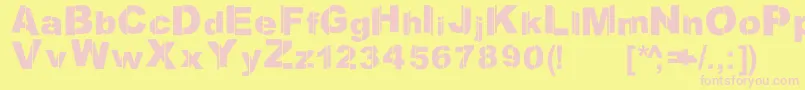 ArialRts Font – Pink Fonts on Yellow Background