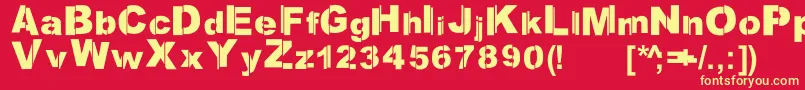 ArialRts Font – Yellow Fonts on Red Background