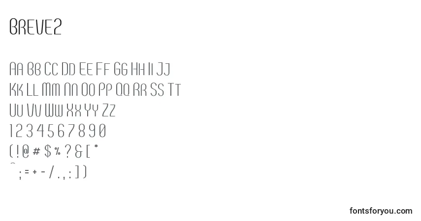 Schriftart Breve2 – Alphabet, Zahlen, spezielle Symbole